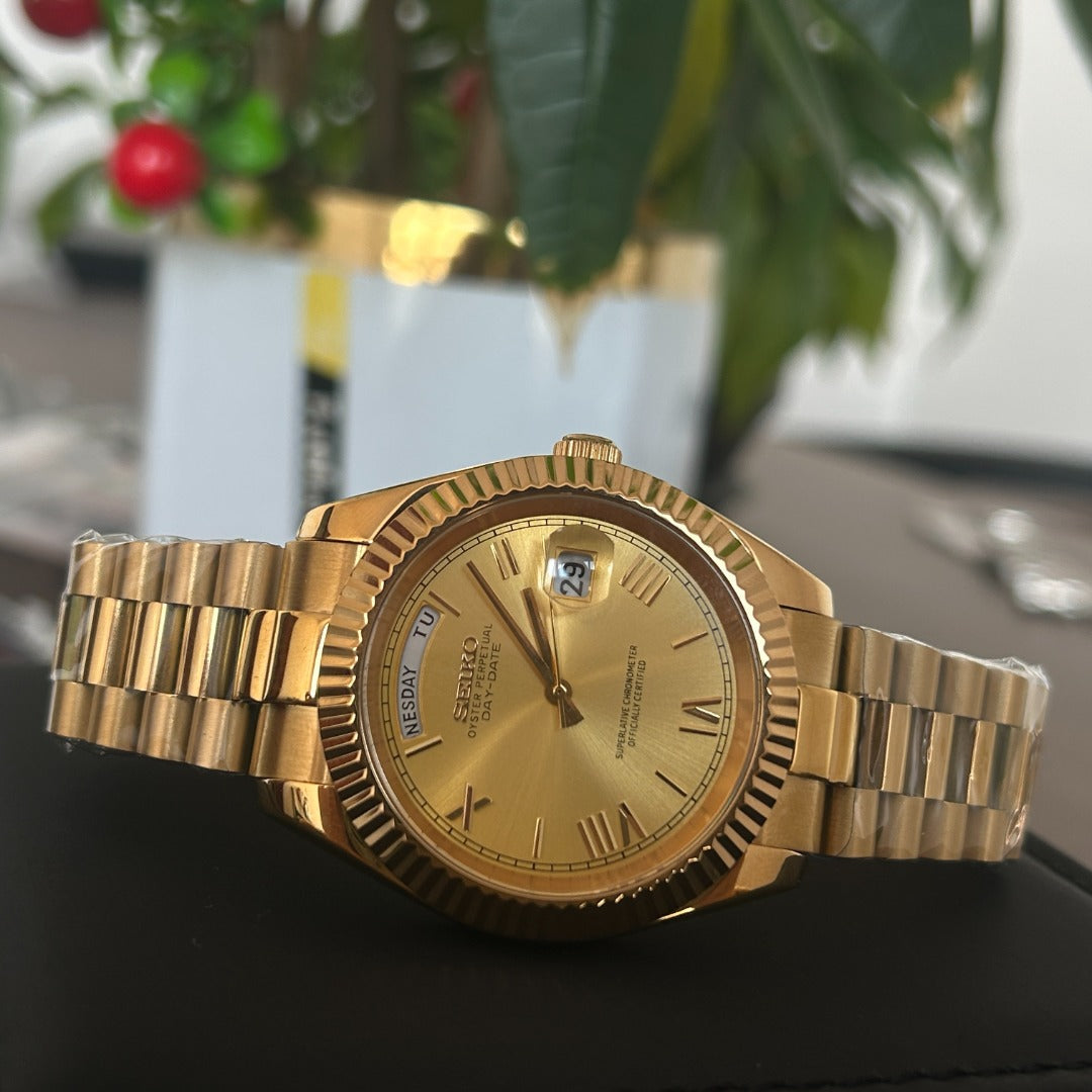 Seiko Mod Day-Date “President” — Full Gold