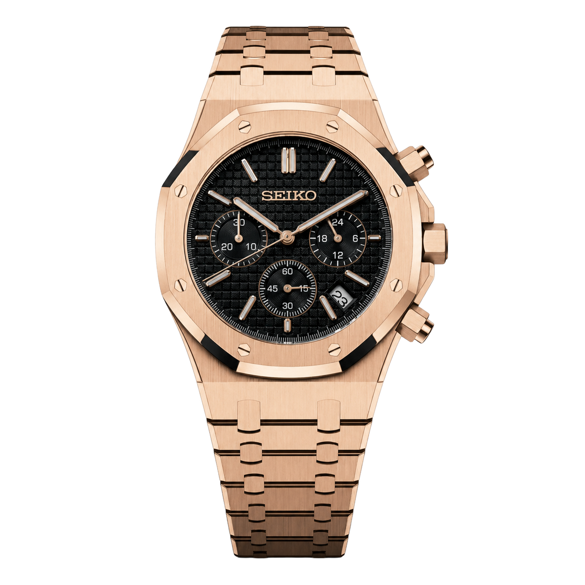 Seiko Mod Royal Oak Chrono — Rose Gold