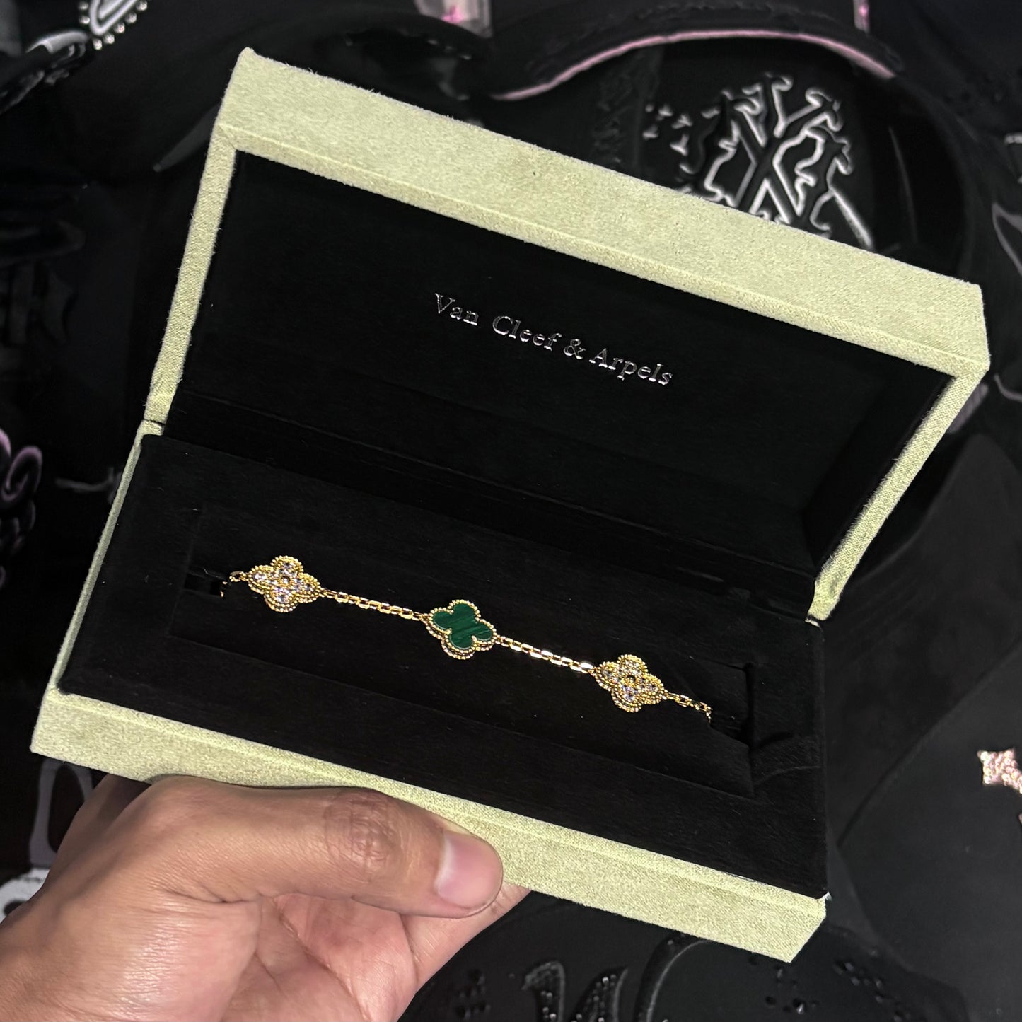 Van Cleef - Malaquita & Diamante 14k