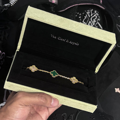 Van Cleef - Malaquita & Diamante 14k