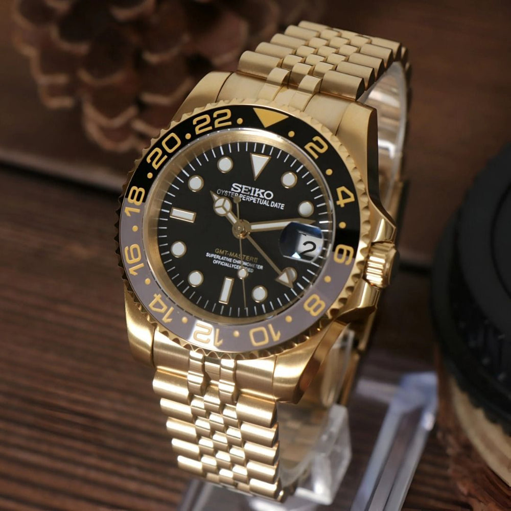 Seiko Mod GMT-Master II “Root Beer” — Full Gold