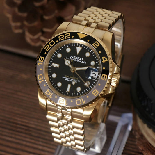 Seiko Mod GMT-Master II “Root Beer” — Full Gold