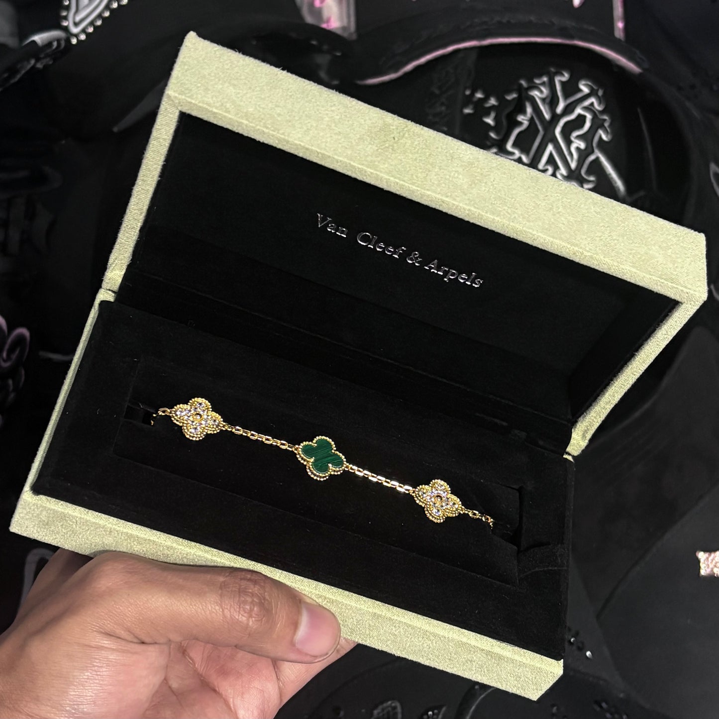Van Cleef - Malaquita & Diamante 14k