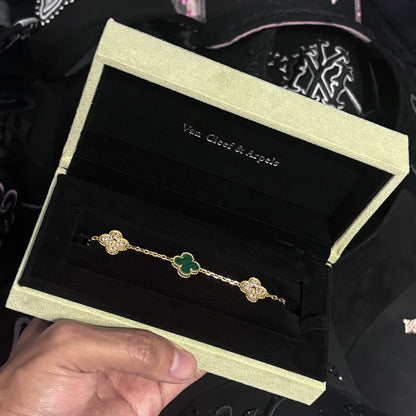 Van Cleef - Malaquita & Diamante 14k