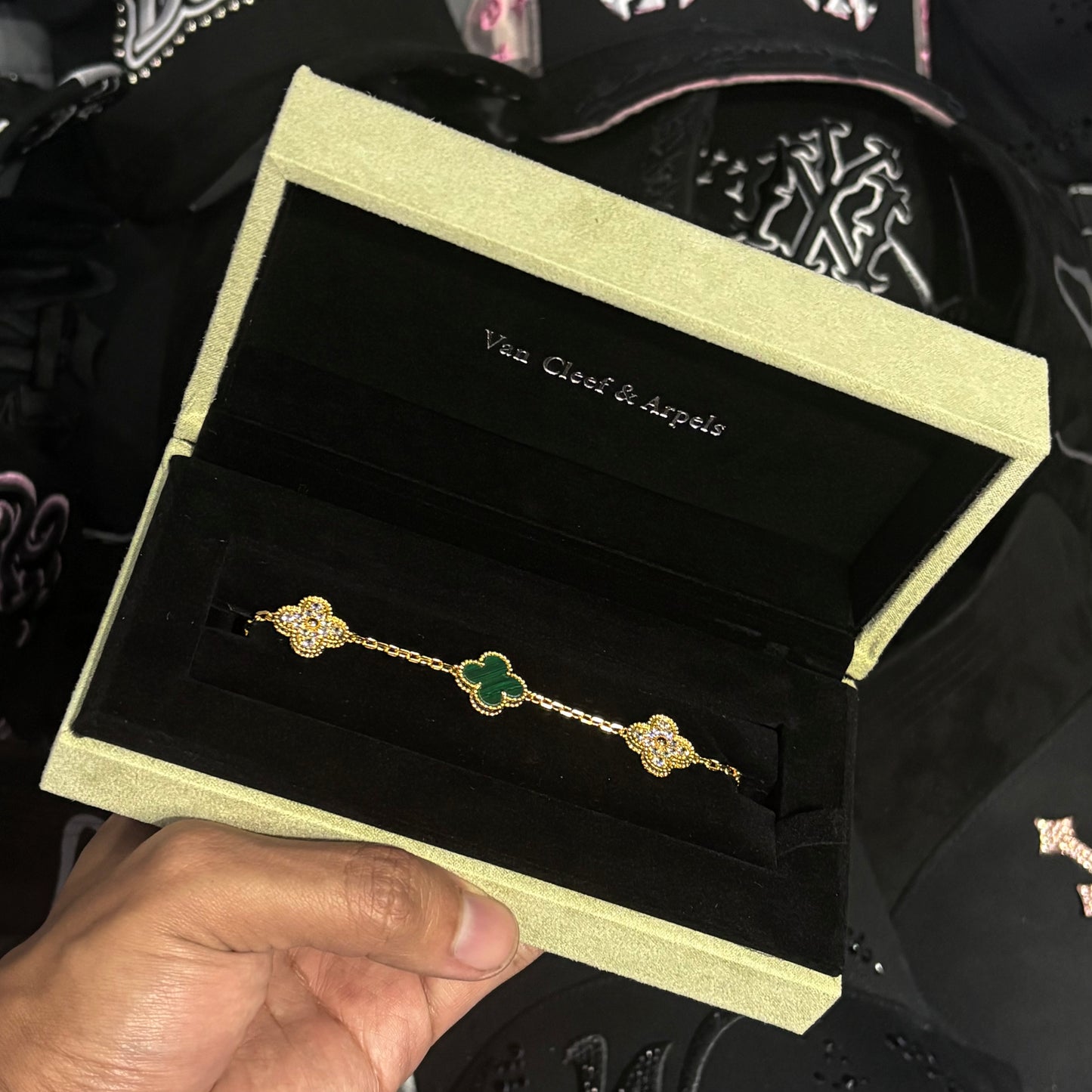 Van Cleef - Malaquita & Diamante 14k