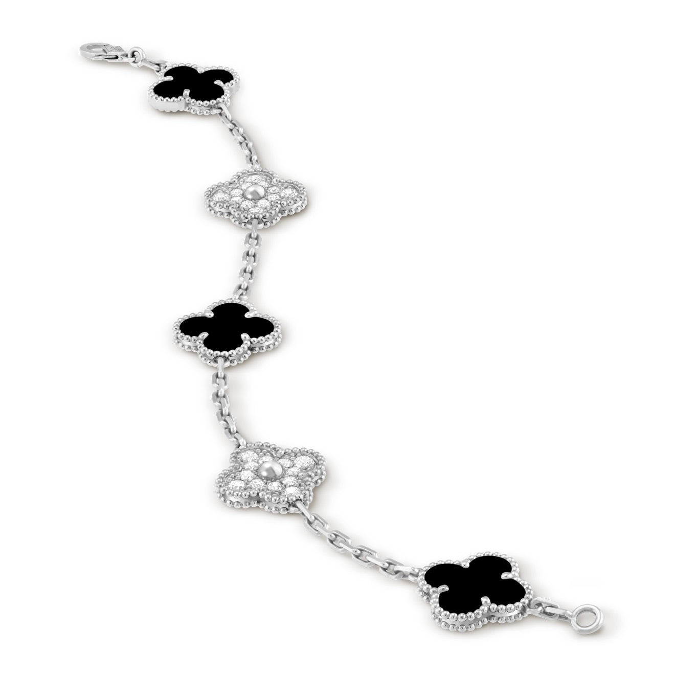 Van Cleef - Ónix & Diamantes Oro Blanco 14k