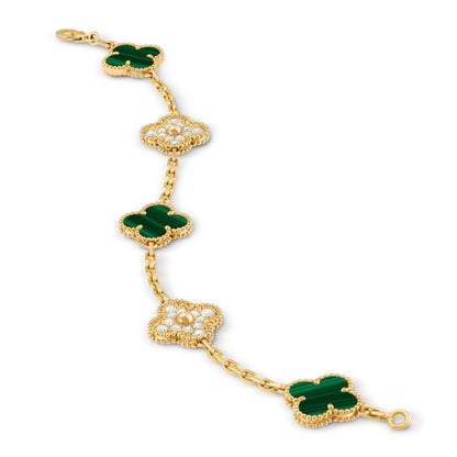 Van Cleef - Malaquita & Diamante 14k