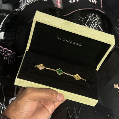 Van Cleef - Malaquita & Diamante 14k