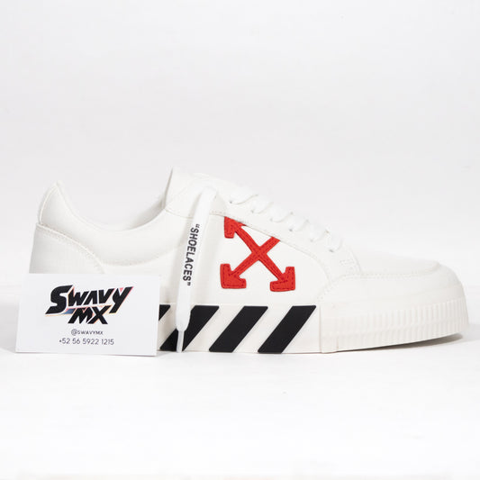 OFF WHITE “Vulcanized” Low Canvas White/Red