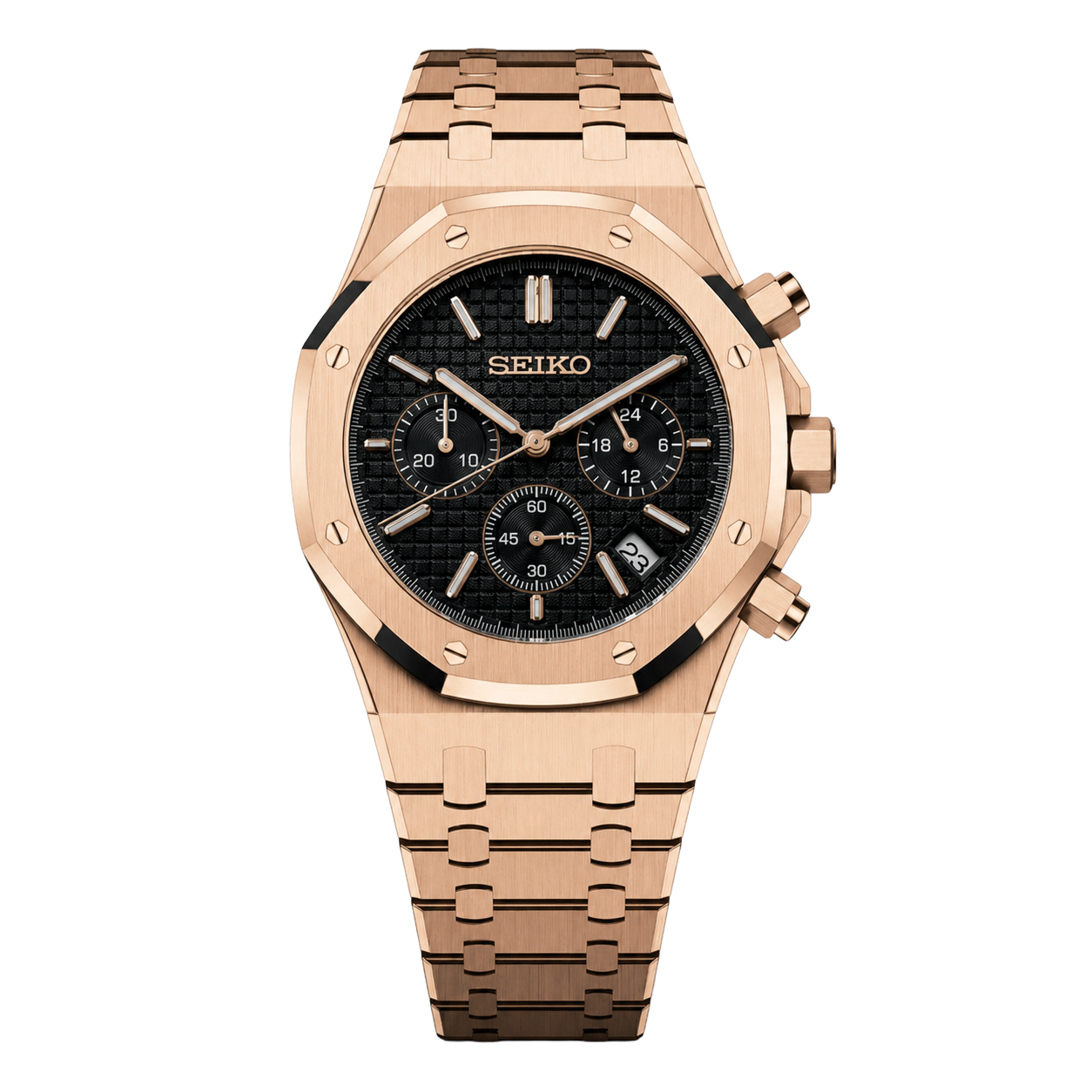 Seiko Mod Royal Oak Chrono — Rose Gold