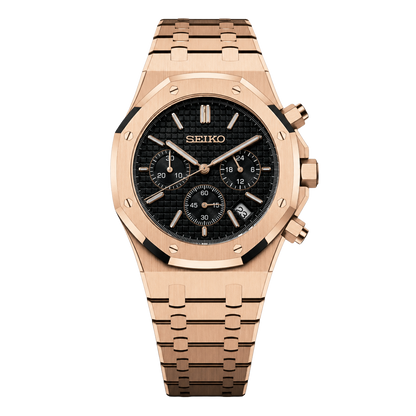 Seiko Mod Royal Oak Chrono — Rose Gold