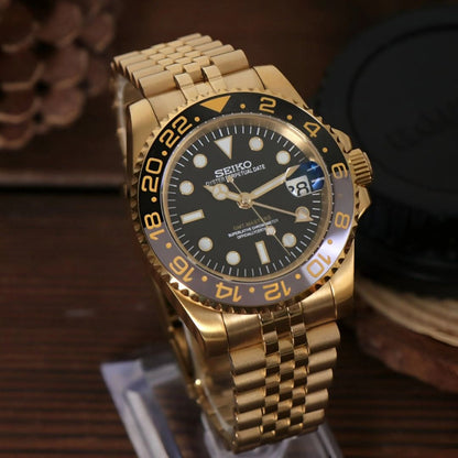 Seiko Mod GMT-Master II “Root Beer” — Full Gold