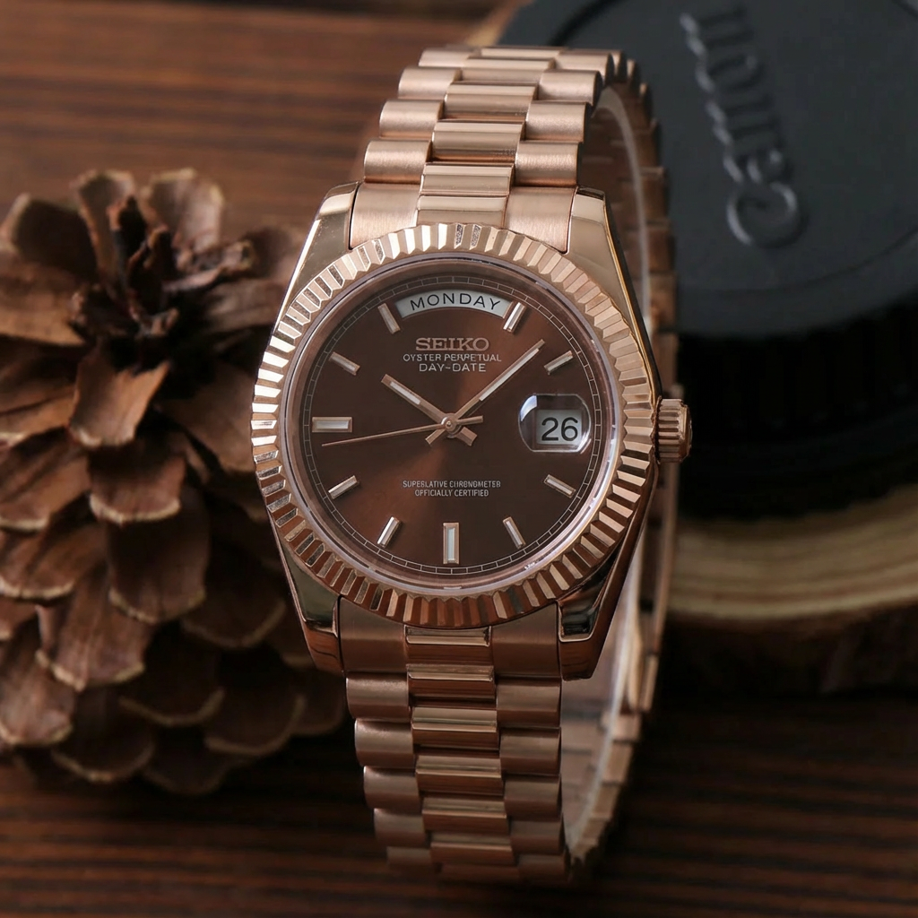 Seiko Mod Day-Date “President” Chocolate
