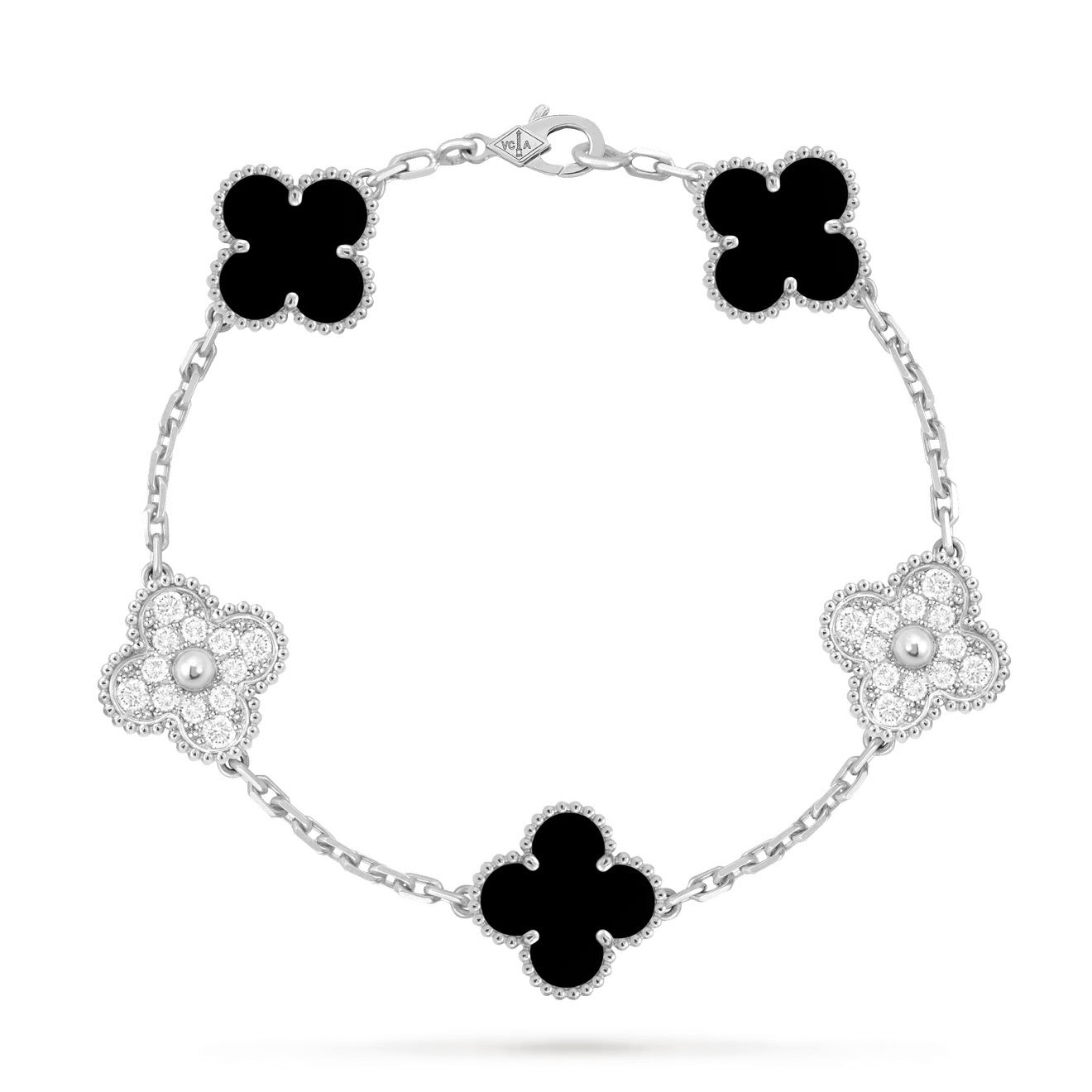 Van Cleef - Ónix & Diamantes Oro Blanco 14k