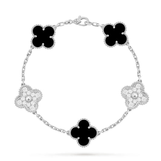 Van Cleef - Ónix & Diamantes Oro Blanco 14k