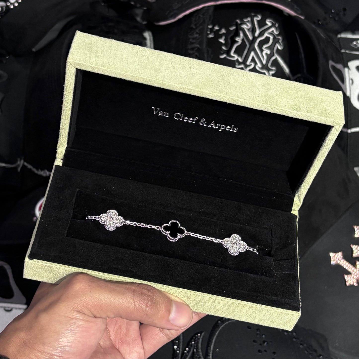 Van Cleef - Ónix & Diamantes Oro Blanco 14k
