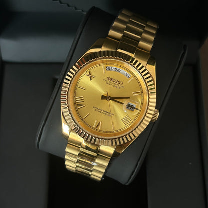 Seiko Mod Day-Date “President” — Full Gold