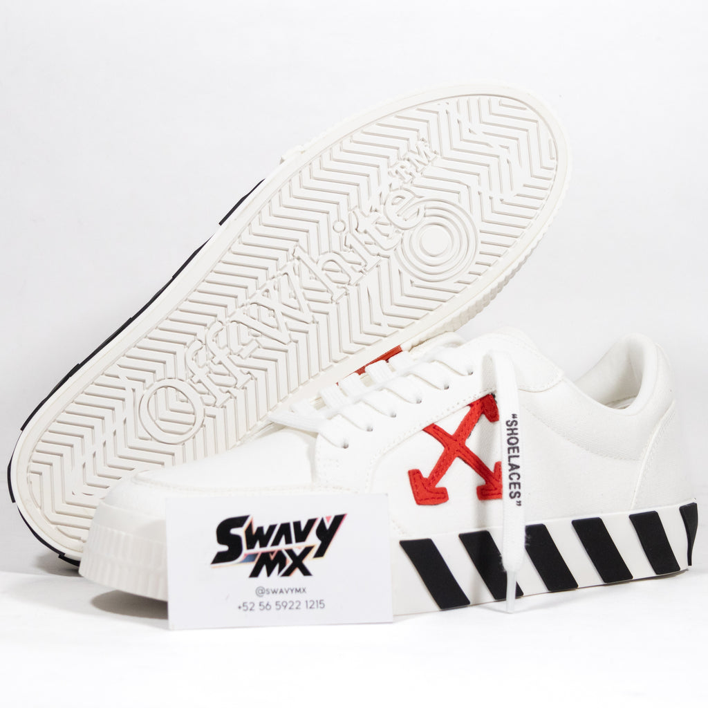 OFF WHITE “Vulcanized” Low Canvas White/Red