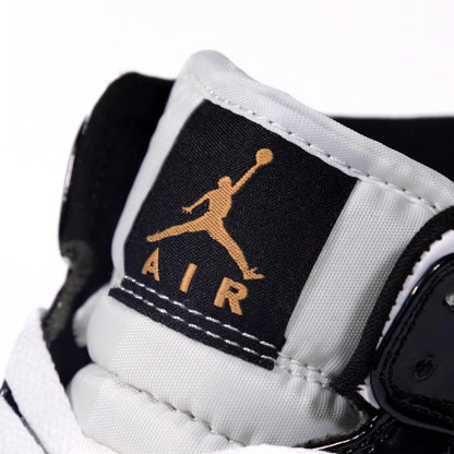 Air Jordan 1 Mid Patent “Black White Gold”