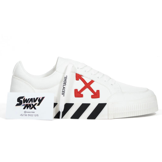 OFF WHITE “Vulcanized” Low Canvas White/Red